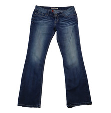 BKE Denim Sabrina Boot Women Stretch Size 30 Long Dark Wash Low Rise Blue Jeans