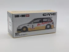 Mini GT x Kaido House 1:64 Honda Civic (EF) Kanjo V1 White/Yellow KHMG139