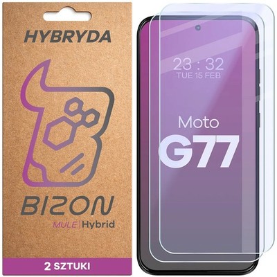 2x Hybridglas für Motorola Moto G77 5G Bizon Schutzglas Displayschutzglas Glas