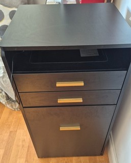 Single Black Dressing Table with Pull Out Stall and Storage