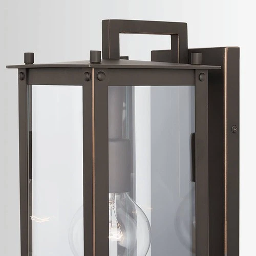 Hunt 15"H Oiled Bronze Aluminum Outdoor Lantern Wall Light - Picture 3 of 7