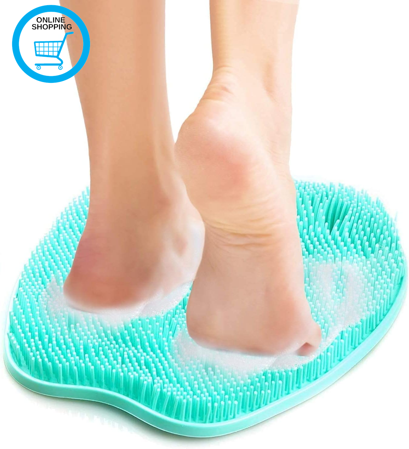 Shower Foot Scrubber Cleaner Massager,Bath Foot & Toe Cleaner Mat with Non-Slip