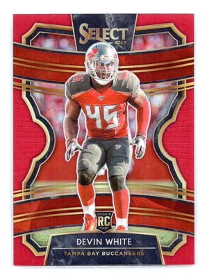 Devin White 2019 Panini Select #55 Red Prizm /99 Color Match Bucs