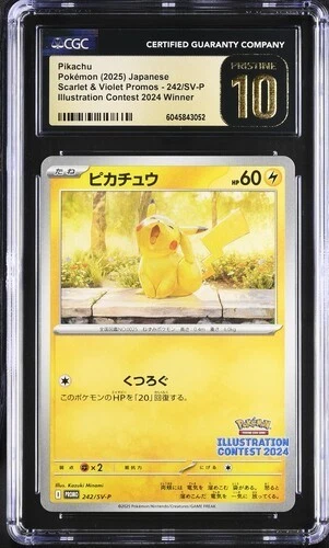 CGC 10 Pristine Pikachu 242/SV-P Illustration Contest 2024 Winner Japanese Promo
