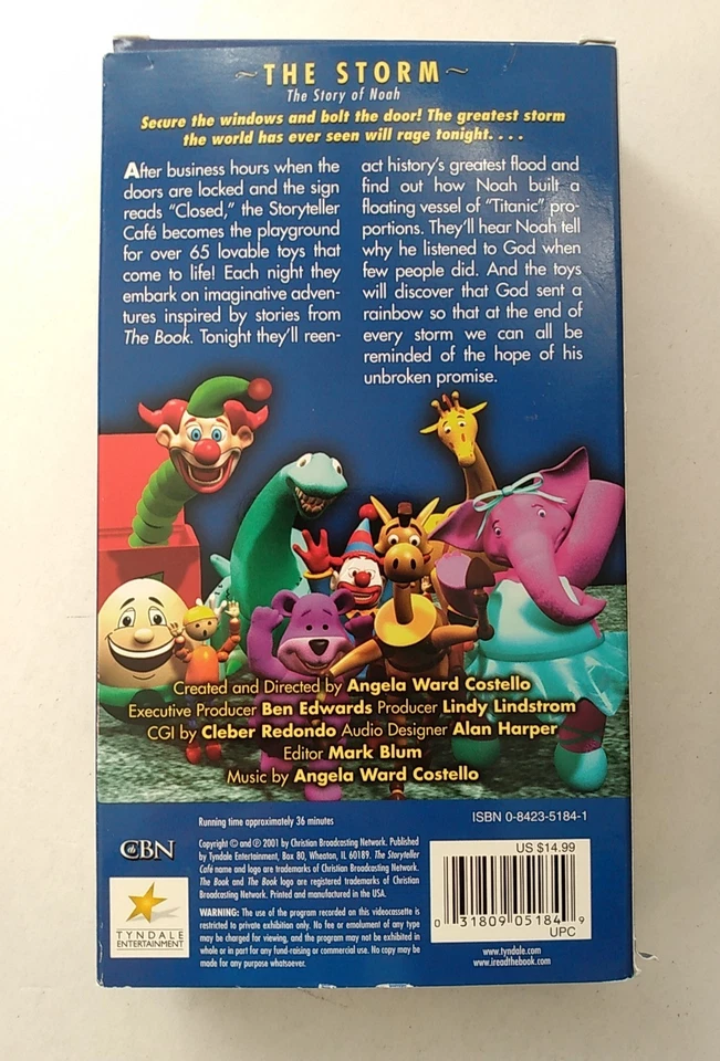 Storyteller Cafe Adventures From The Bible The Storm Noah's Ark VHS by CBN - Image 3 of 3
