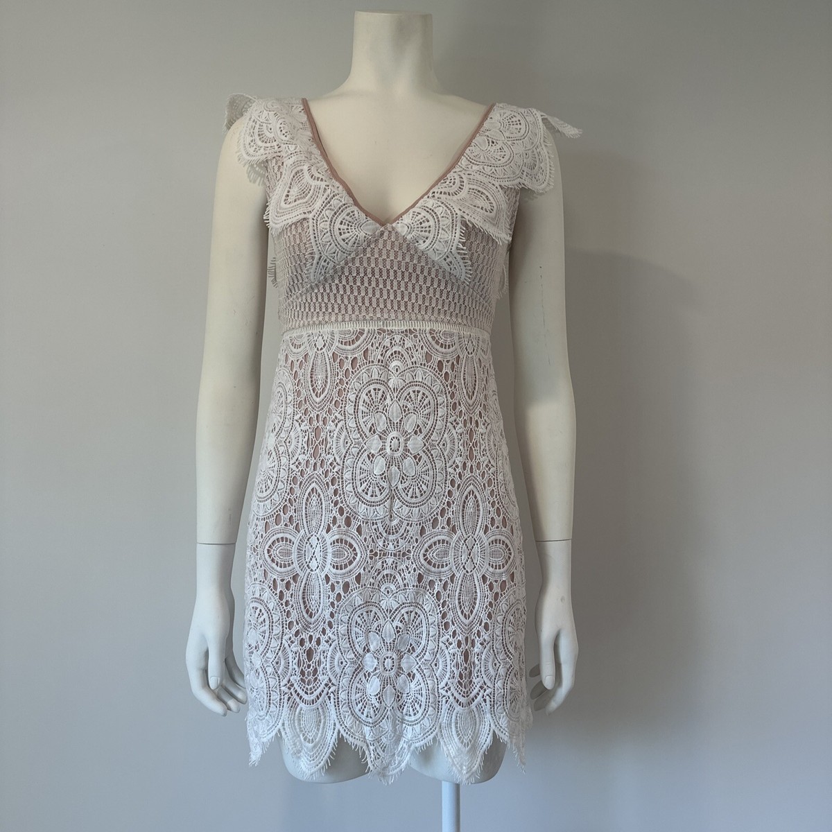 white lace dress maxi Zapakasa Women White Lace High-Low Strapless Boho Maxi Dress with Ruffles A  Line Summer Dress