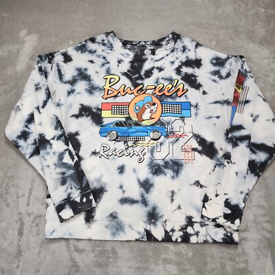Bucees Racing Sweatshirt Adult Large Tie Dye Pullover Relaxed Fit Crewneck