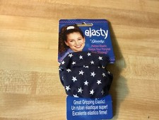 vintage 1996 goody elasty ponytail holder scrunchie blue with white stars New
