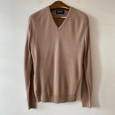 Vintage Jantzen V-Neck Sweater Mens Large Tan Acrylic Made in USA