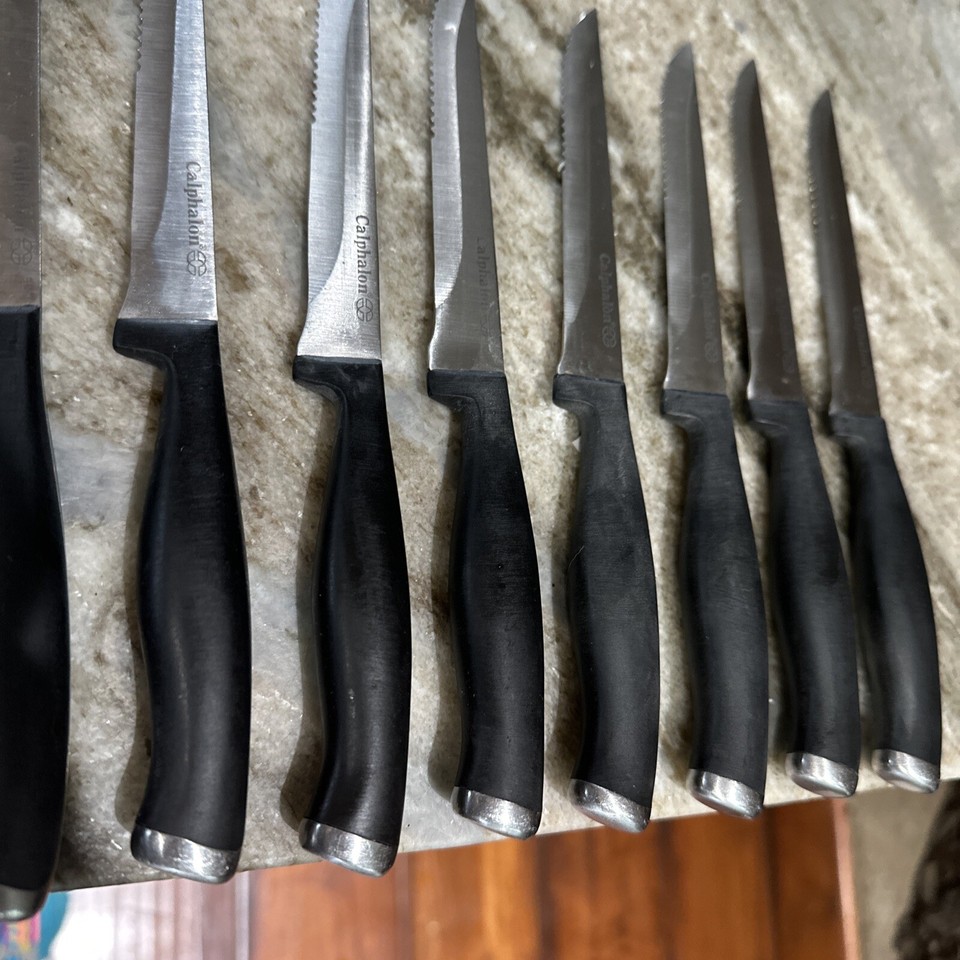 Calphalon CONTEMPORARY Set of 8 Steak Knives Full Forged No Stain 4 3/4 ...