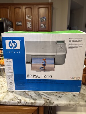 New HP PSC 1610 All-In-One Inkjet Printer Scanner Copier Silver   Open Box