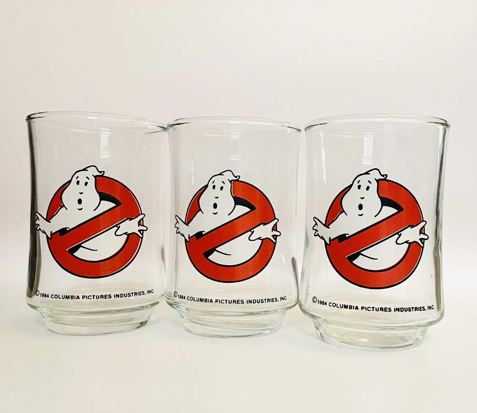 Set of 6 Rare Original Ghostbusters Movie Glasses 1984 Vintage  6 OZ