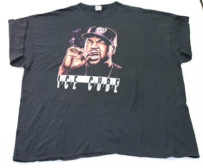 Ice Cube Smoking Cigar T-Shirt Adult 5XL Black Short Sleeve Fruit of the loom