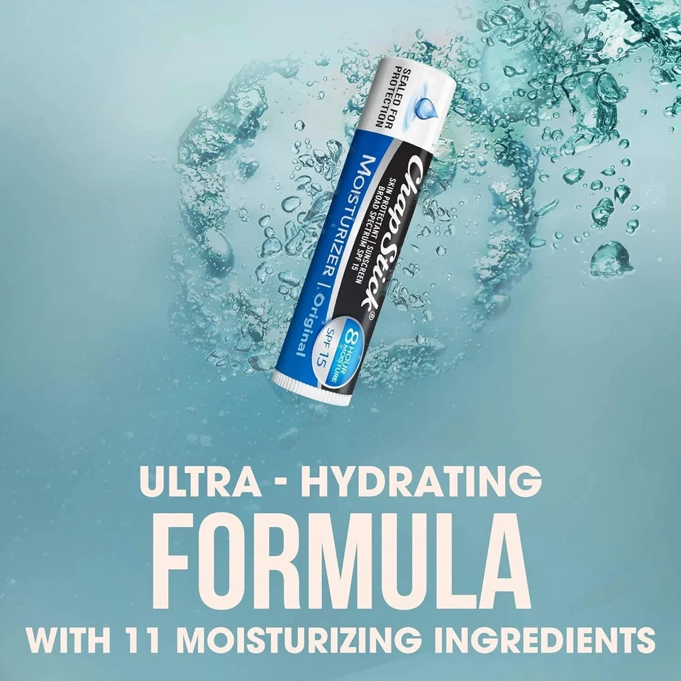 ChapStick Hidratante Original Bálsamo Labial Tubos, FPS 15 (Paquete de 12) Foto 2 de 4