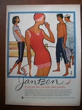 VTG 1959 Orig Magazine Ad JANTZEN Swimsuits If You Care How You Look While Play