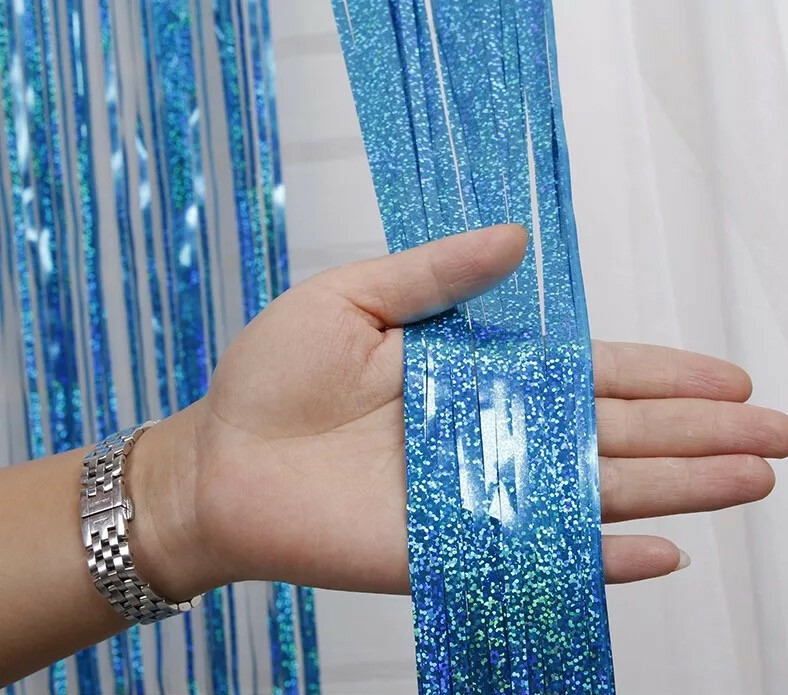 Tende Arcobaleno Metallizzate Per Feste - Set 3 Pezzi 1x2m | Decorazione Parete - Foto 10