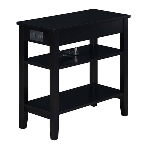 Convenience Concepts End Table 11.25" W, Rectangular Wood W/ Charging Station - Picture 3 of 8