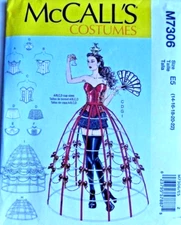 MCCALLS PATTERN 7306 CORSET HOOP SKIRT COSTUME MISSES SIZES 14 16 18 20 22 UNCUT