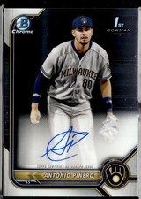 2022 Bowman Chrome #CPA-AP Antonio Pinero Prospect Autograph Brewers 1st