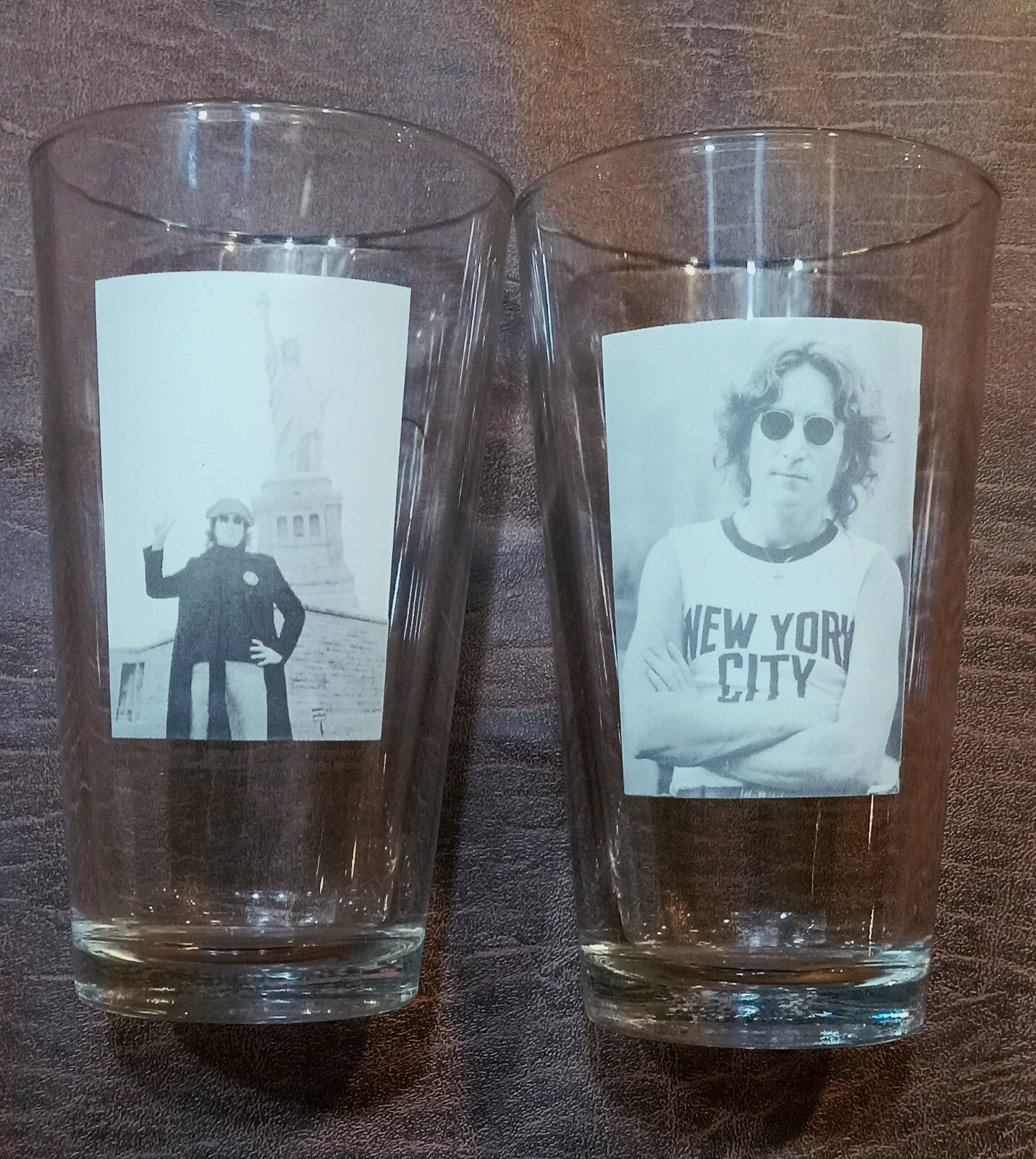 John Lennon pint glasses NYC Set Of 2