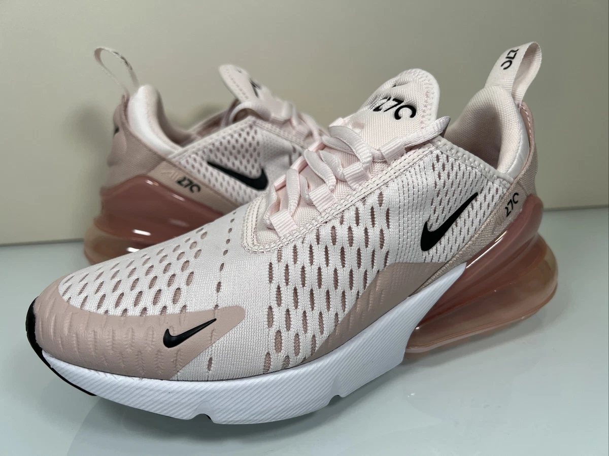 Nike Air Max 270 Women s Size 7 Soft Pink White Beige Black Shoes NEW AH6789 604