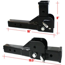 Folding 2" Trailer Hitch Mount Shank Foldable Adapter Cargo Wheelchair Carrier