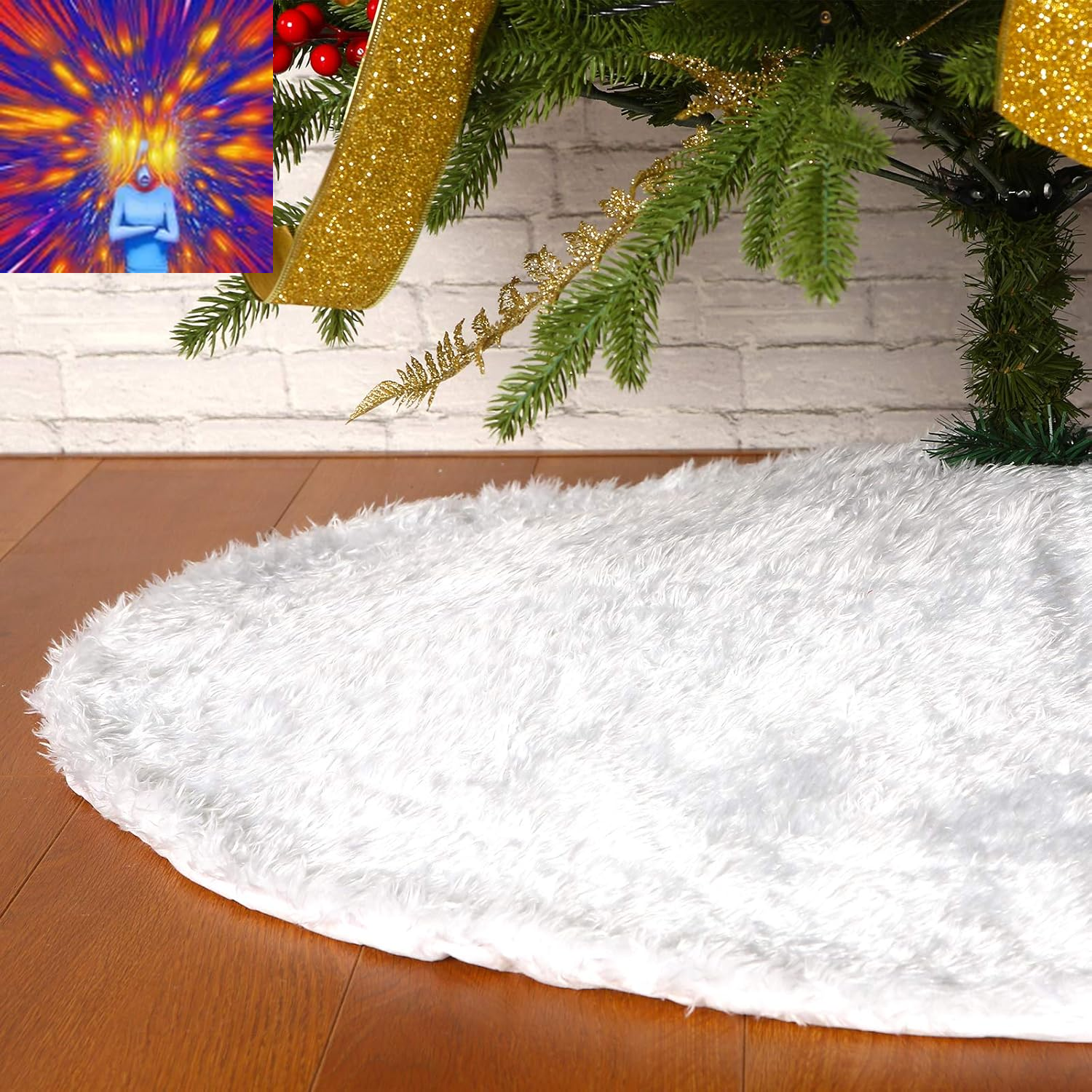 Faux Fur Christmas Tree Skirt 36