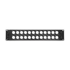 2 Space Hinged Rack Panel w/ 24 D Connector Punchout Holes for ATA Rack Cases