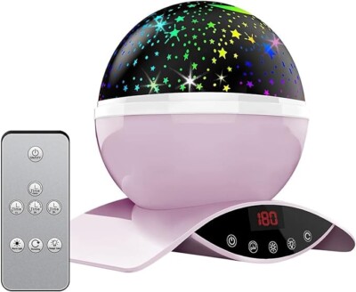 Star Rotating Projection night Projector LampForGirlsUSB Charge & Remote Control