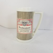 Vintage Budweiser Plastic Beer Mug Cup Thermo Serv Made in USA