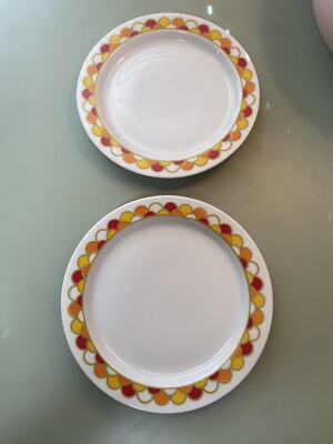 Set of 2 Two George Briard ''Carousel'' Bread & Butter Plates 6 1/4'' Vintage MCM