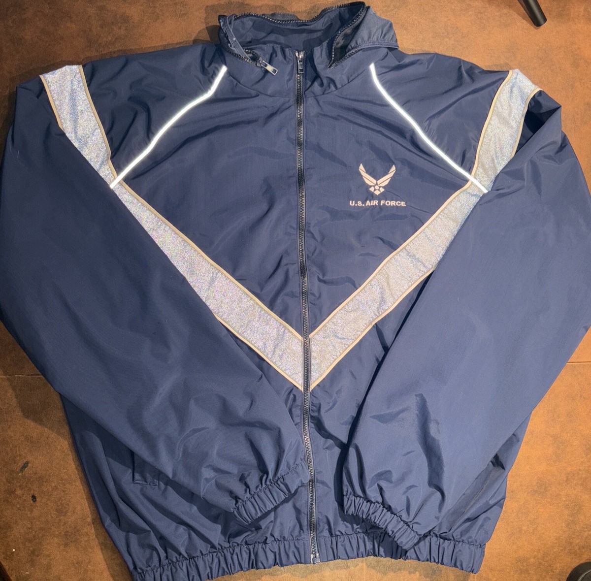 US Air Force Skilcraft Windbreaker Jacket Short Blue JWOD US Air Force Skilcraft Windbreaker Jacket Short Blue JWOD