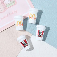 10PC Drinks Miniatures Dolls House Cola Cups Fast Food Restaurant 1:12 Scale