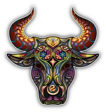 Bull Head Pattern Car Bumper Sticker Decal