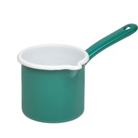 Riess 0285-111 Schnabeltopf 12 Cm Mit Stiel, 1 L, Emaille, Nature Green - Dar...