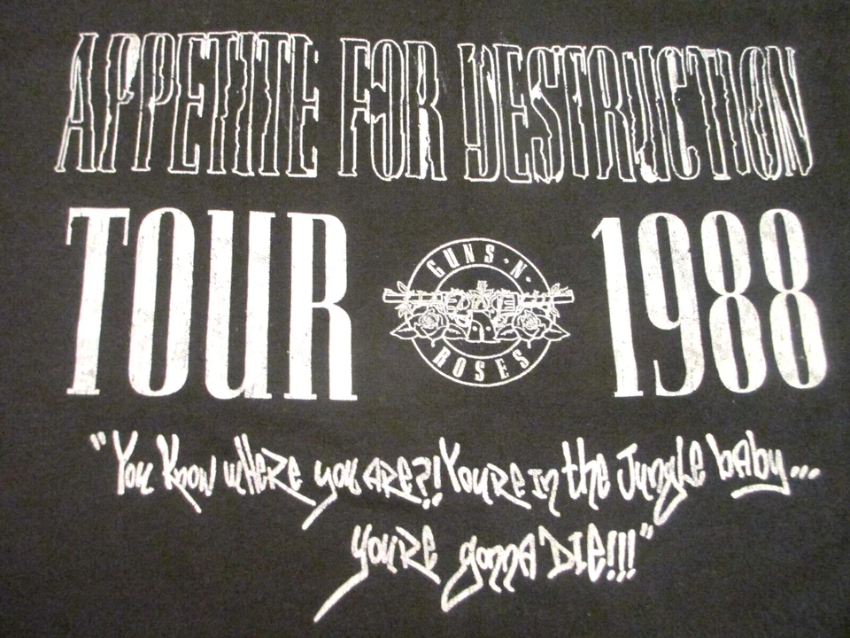 Camiseta Guns N Roses Tour 1988 Appetite For Destruction para hombre XL Slash Axel Foto 2 de 4