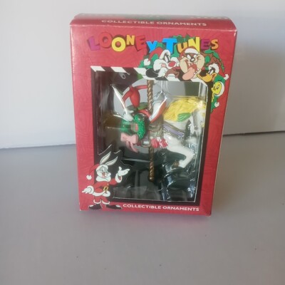 HTF Looney Tunes 1997 Marvin the Martian on Carousel Horse Christmas Ornament C6