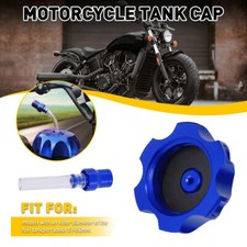 Tapa de combustible azul durble tapa del tanque de gasolina con manguera de ventilación válvula respirador para motocicleta