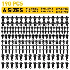 190X Car Clips for Hole Plastic Rivets Retainer Fender Push Pin Fastener Bumper