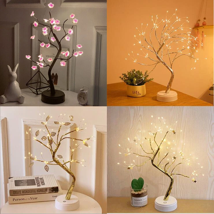 Pearl Blossom LED Tree Bonsai Light Lamp Home Room Wedding Party Decor DIY Gift