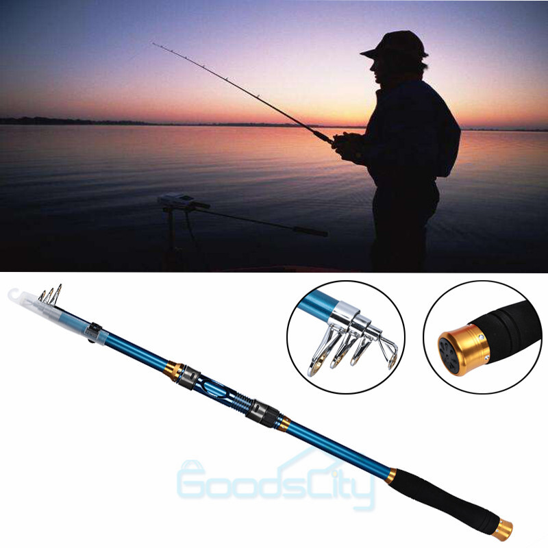 blue sadine telescope fishing cabon rod bait casting pesca peche Sougayilang Telescopic Reaction Tackle Telescopic Carbon Spinning Rod collapses to a fraction of its length for easy travel and backpacking BlueFire Fishing Rod Kit, Carbon