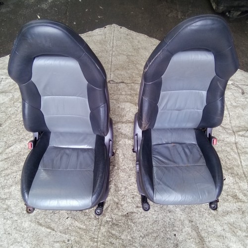 Toyota Celica Mk7 1999-06 PAIR Grey/Black Leather Front Seats !Fits MR2 Mk3! - Picture 2 of 17