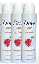 3 Pk Dove Go Fresh Antiperspirant Body Spray Pomegranate  Lemon  150ML, 5.07 OZ