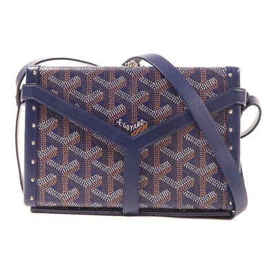GOYARD Minaudiere Trunk Bag Shoulder Bag Coated Canvas Navy