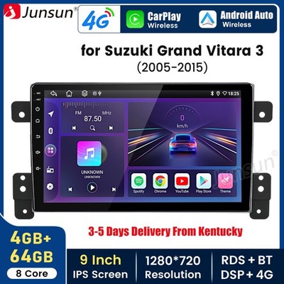 8Core 4+64G Android15 Carplay For Suzuki Grand Vitara 3 05-2015 Car Stereo Radio
