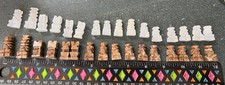 Carved Onyx Small Chess Pieces 32 Total White...