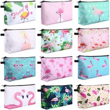 12 Pcs Canvas Cosmetic Bags Set Printed Makeup Bags with Zipper Multifunction...