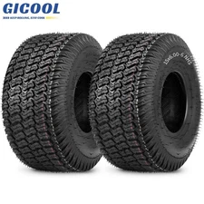 GICOOL 2Pk 15x6.00-6 Lawn mower Tire, 15x6-6 Turf-S Pattern Tubeless Tire, 4 Ply