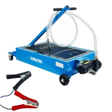 Biltek Electric 15Gal Oil Drain Pan 12V Pump 7.2ft Hose Folding Handle for Truck