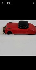 Vintage 1960s Jaguar Coupe XK Hardtop Tin Car Toy - Red Great condition